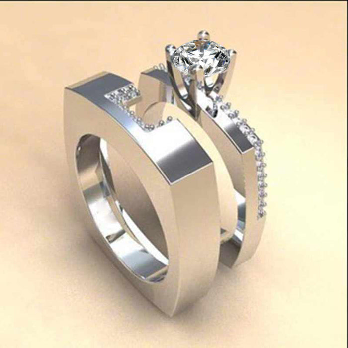Gold-plated ring with colored zircon stars