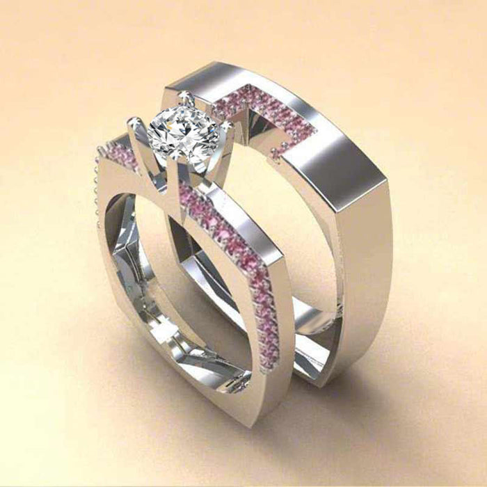 Gold-plated ring with colored zircon stars