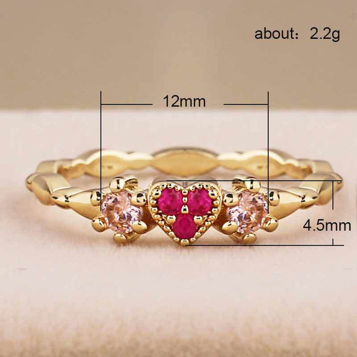 Anillo de estrella con circonitas bañado en oro rosa