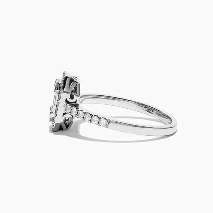 Gold-plated hollow zircon geometric women's ring