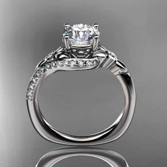 Gold Plated Oval Zirconia Simple Ring
