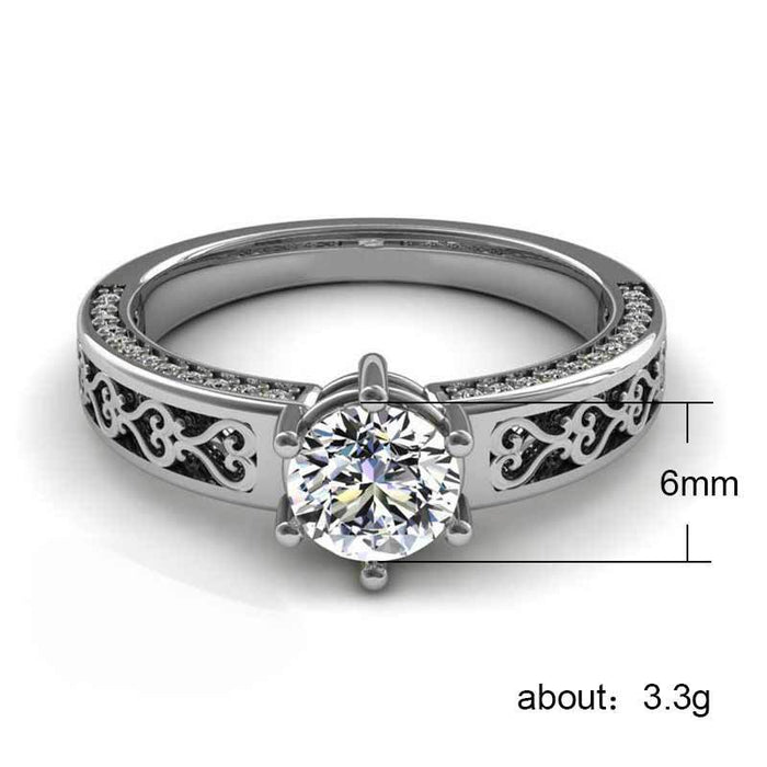 Gold-plated zircon and diamond double-layer ring