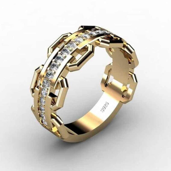 Alloy diamond business celebration ring for men and women