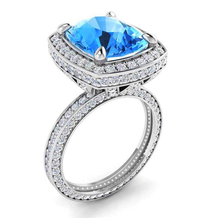 Gold-plated hollow zircon double-layer ring