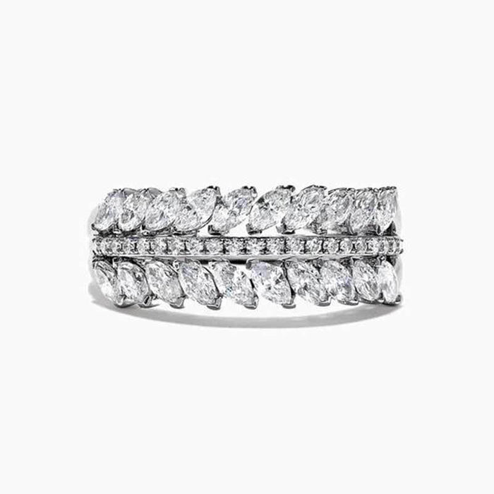 Gold-plated oval zircon full diamond ring