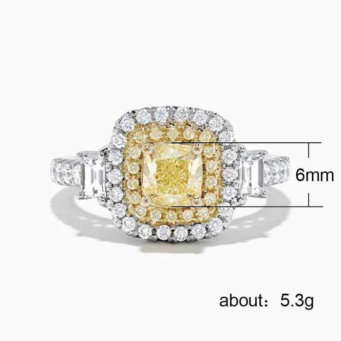 Gold-plated flower ring with colored zircon