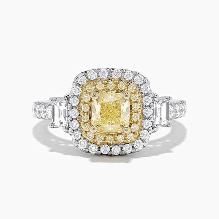 Gold-plated flower ring with colored zircon