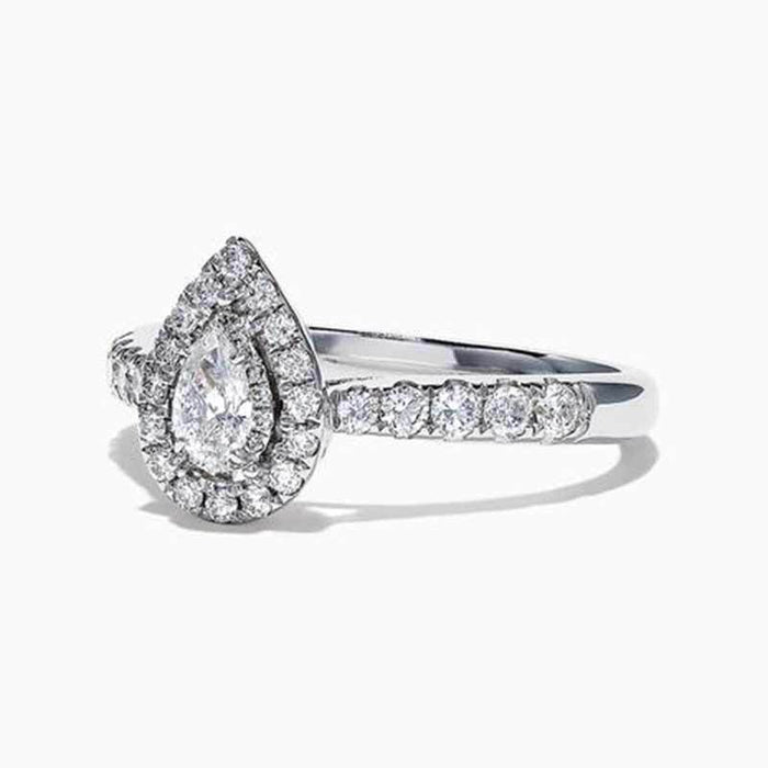 White gold plated zircon personality open ring