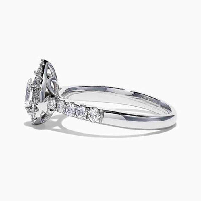 White gold plated zircon personality open ring