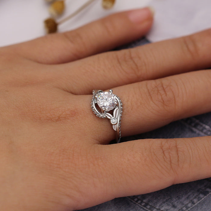 Gold Plated Oval Zirconia Simple Ring