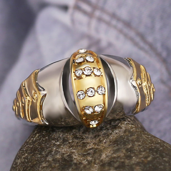 Anillo para hombre con forma de boca de pez dorado