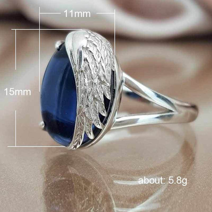 Angel Wings Ring with Sapphire