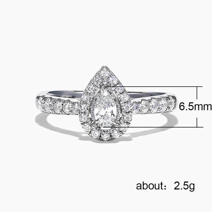 White gold plated zircon personality open ring