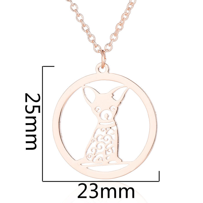 Chihuahua necklace, 2024 fashion pet dog small fresh female clavicle chain cross-border wholesale