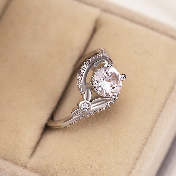 Gold Plated Oval Zirconia Simple Ring