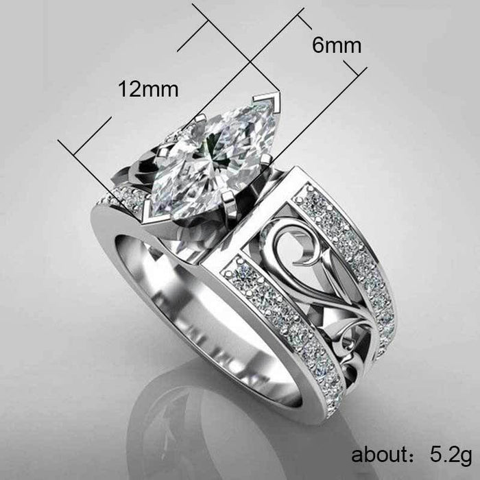 Hollow flower diamond ring European and American engagement gift