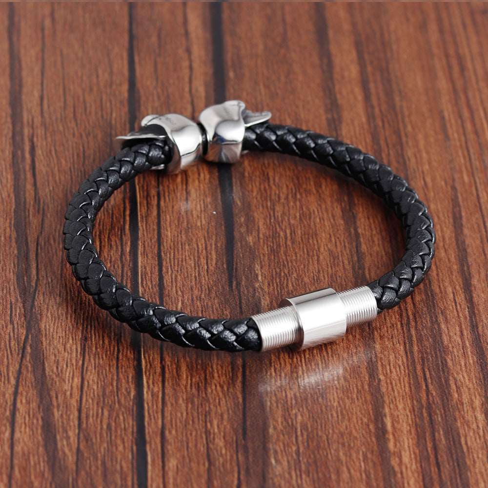 Bracelet Titanium Steel Stainless Steel Men's Bracelet Leather Bracelet