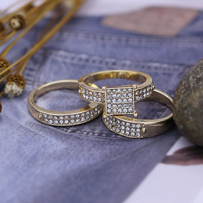 Hollow Rose Gold Zirconia Petal Ring