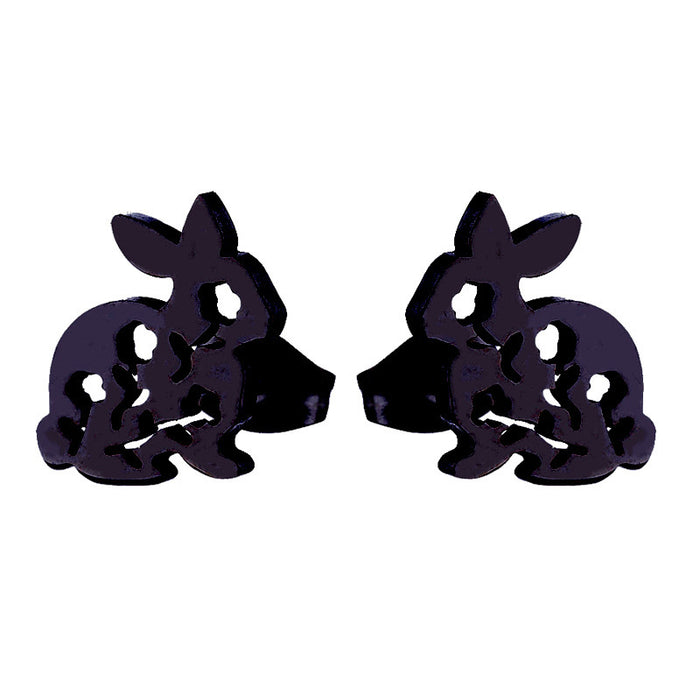 Mini pendientes de conejo, nuevos pendientes huecos simples y lindos de estilo dulce, pendientes de moda coreana al por mayor