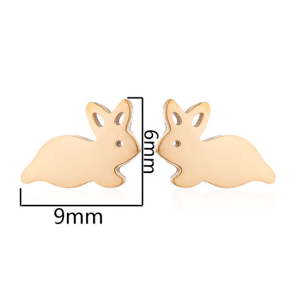 Mini rabbit earrings, new style sweet cute simple hollow earrings Korean fashion earrings wholesale