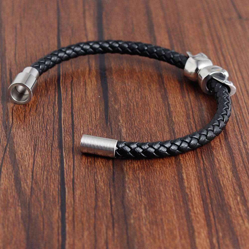 Bracelet Titanium Steel Stainless Steel Men's Bracelet Leather Bracelet