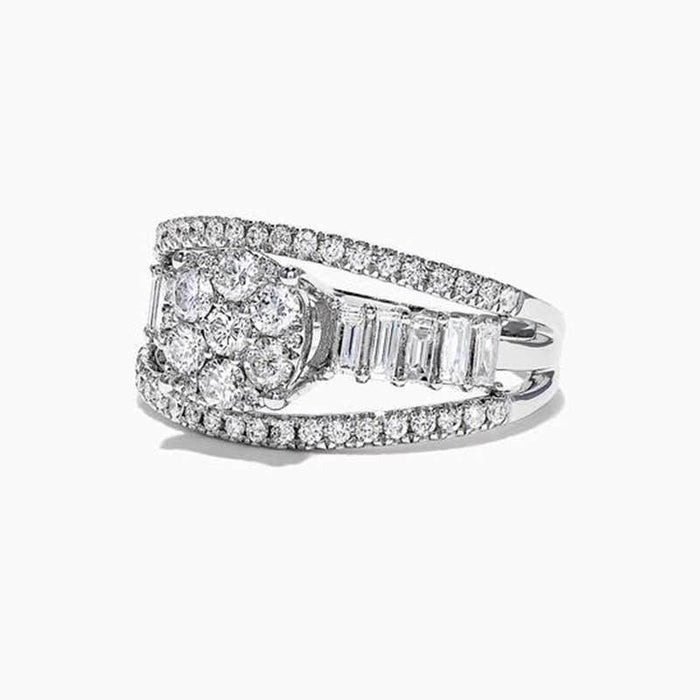 Gold-plated zircon and pearl ring