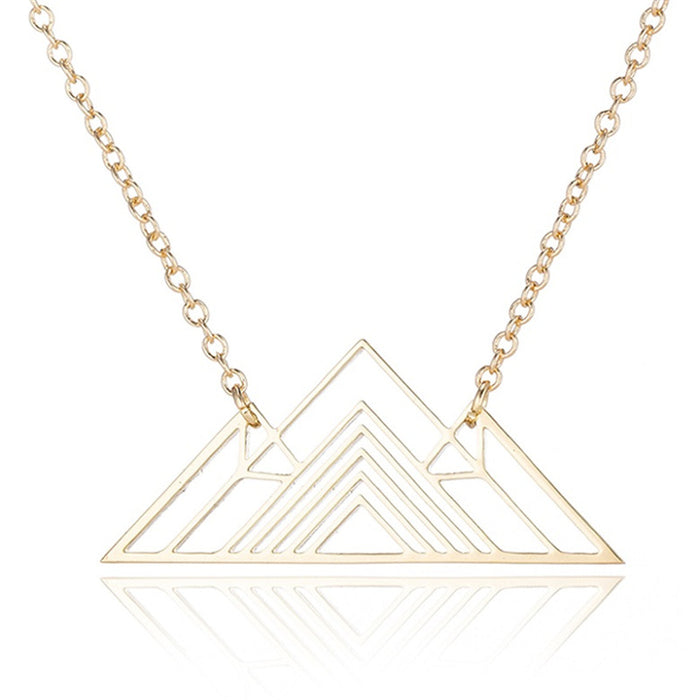 Geometric mountain pendant necklace, cross-border new ins multi-layer personalized clavicle chain fashion wholesale