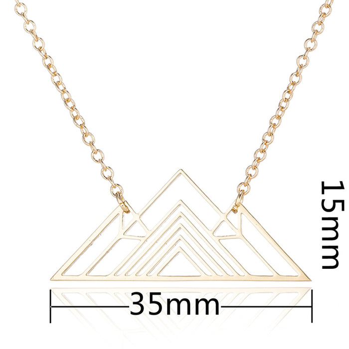 Geometric mountain pendant necklace, cross-border new ins multi-layer personalized clavicle chain fashion wholesale