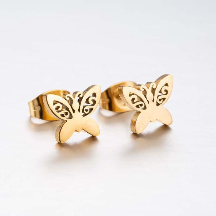 Butterfly Stainless Steel Stud Earrings - Simple and Fresh Animal Jewelry