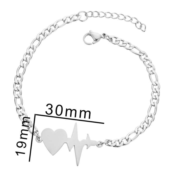 Geometric heart beating heart bracelet, European and American fashion jewelry wholesale