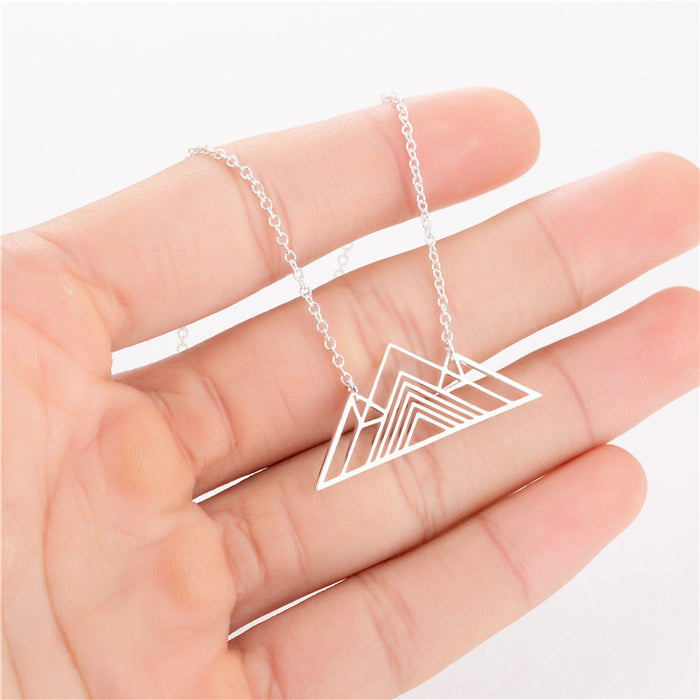 Geometric mountain pendant necklace, cross-border new ins multi-layer personalized clavicle chain fashion wholesale