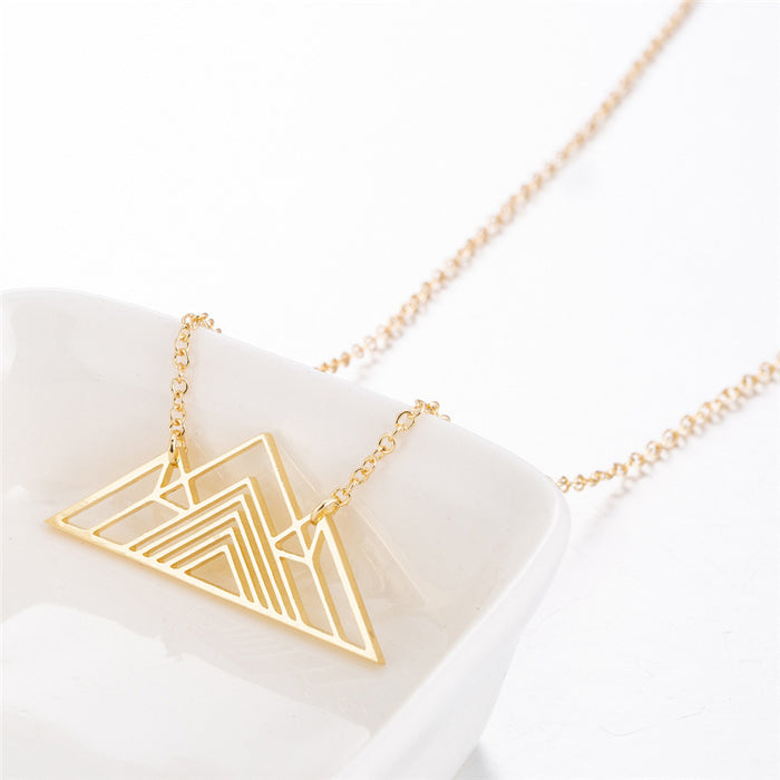 Geometric mountain pendant necklace, cross-border new ins multi-layer personalized clavicle chain fashion wholesale