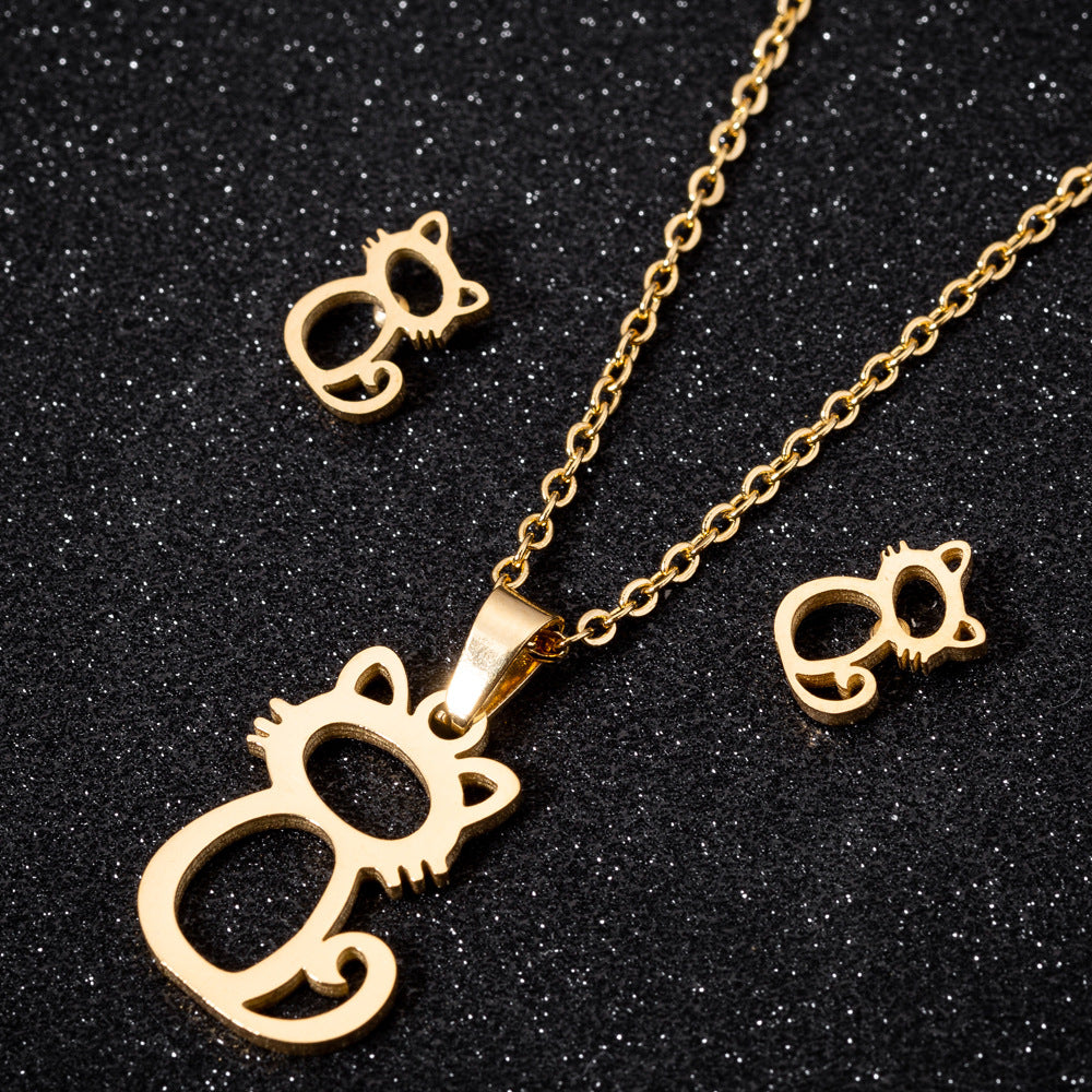 Small animal pendant necklace, simple female niche design dog clavicle necklace wholesale