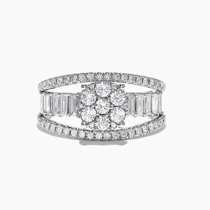 Gold-plated zircon and pearl ring