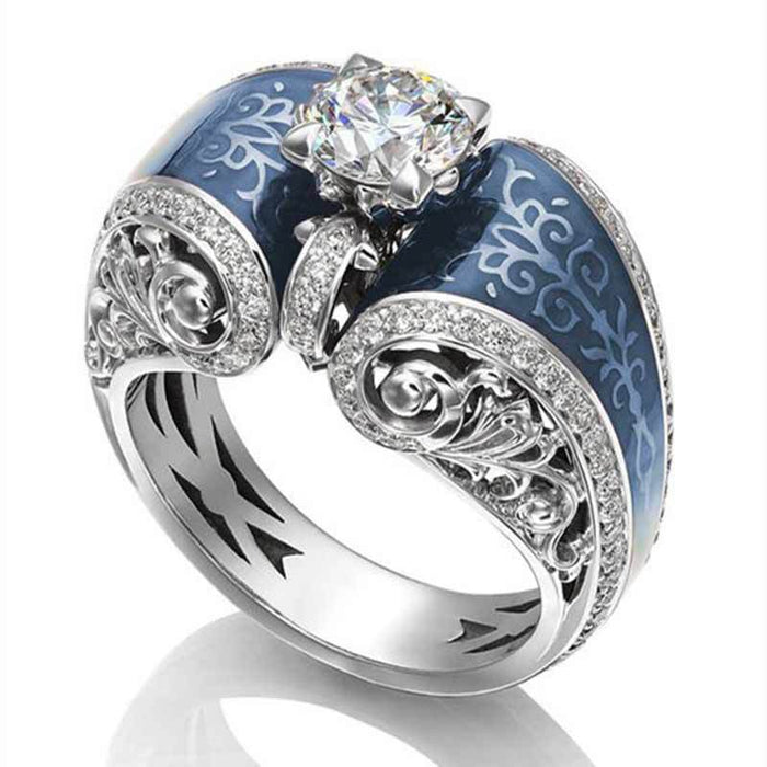 Gold-plated copper adjustable open ring with diamonds