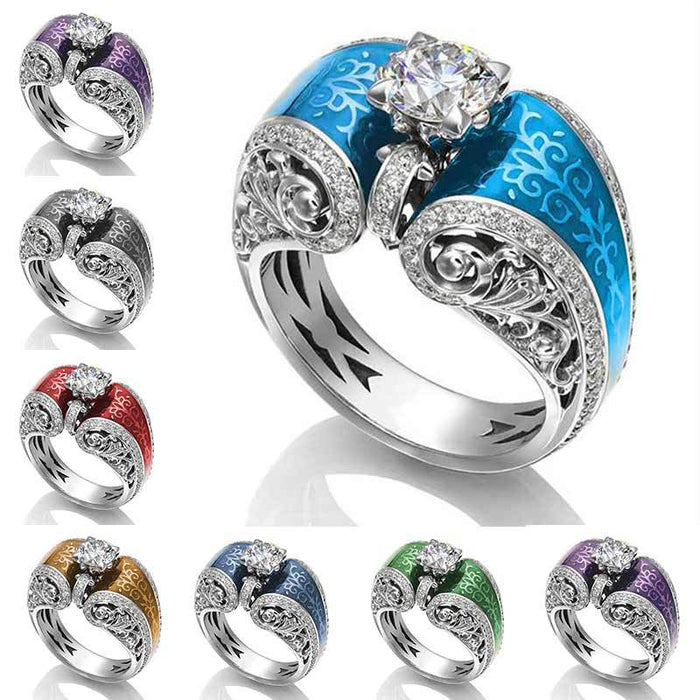 Gold-plated copper adjustable open ring with diamonds