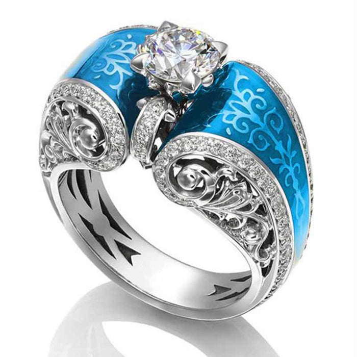 Gold-plated copper adjustable open ring with diamonds