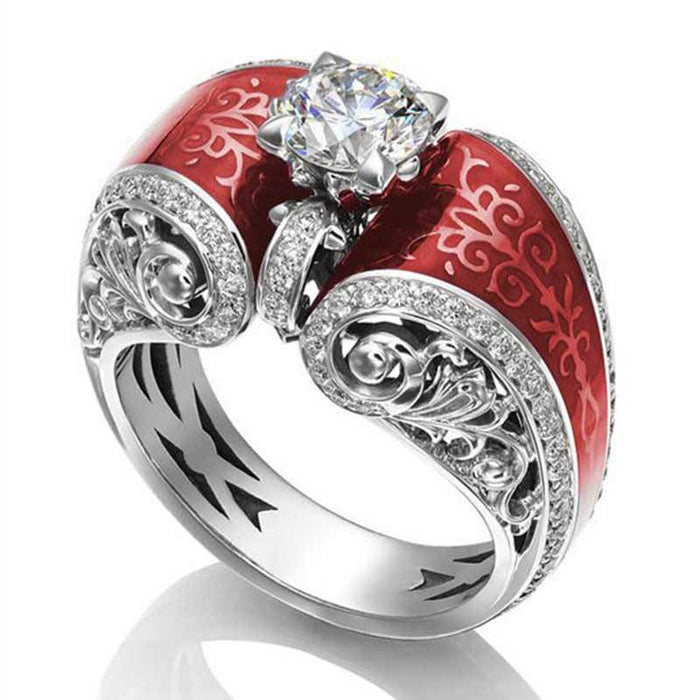 Gold-plated copper adjustable open ring with diamonds