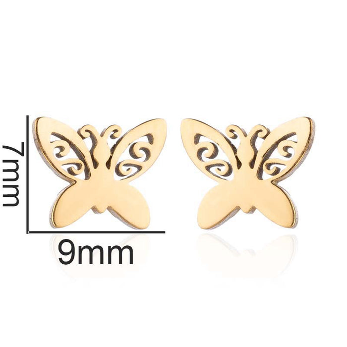 Butterfly Stainless Steel Stud Earrings - Simple and Fresh Animal Jewelry