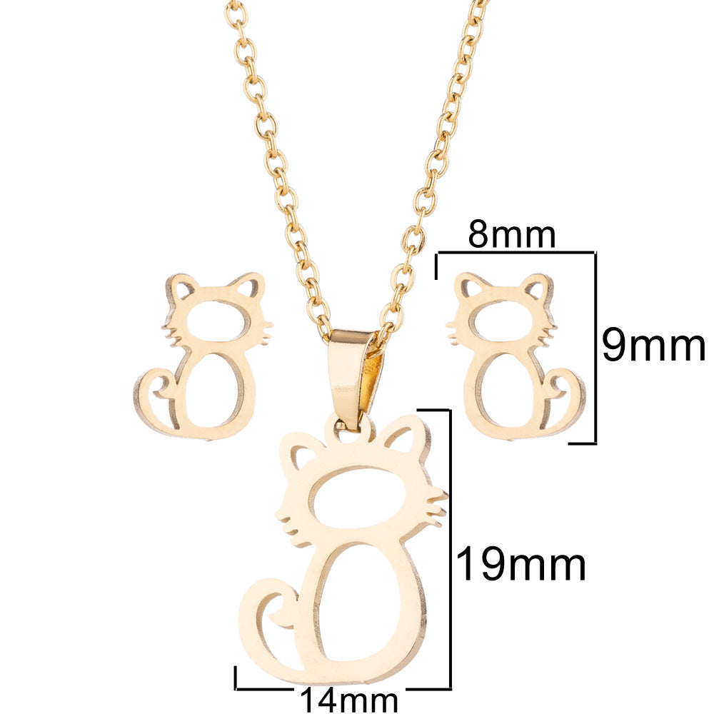 Small animal pendant necklace, simple female niche design dog clavicle necklace wholesale