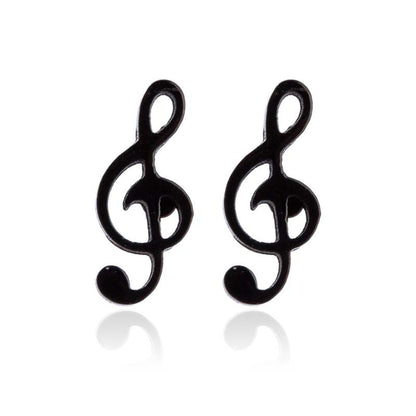 Musical note earrings, fashionable stainless steel girlfriends music symbol earrings ins European and American popular small accessories wholesale