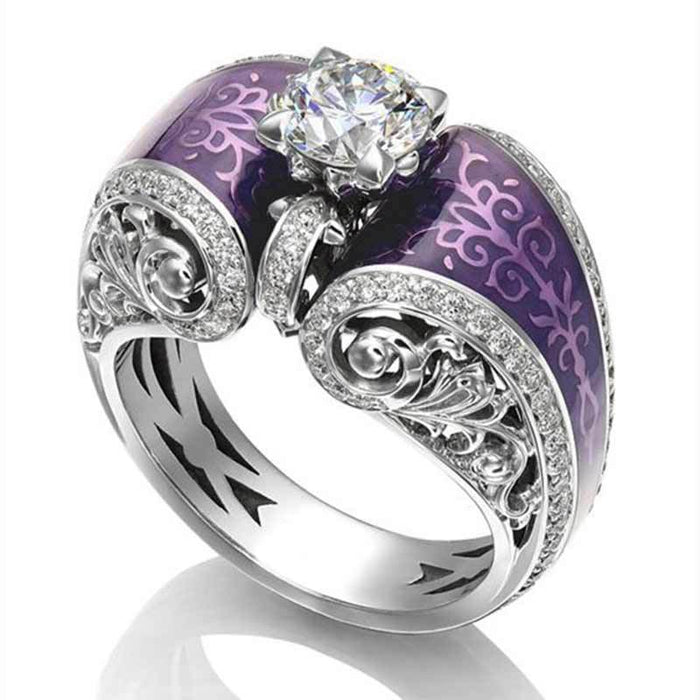 Gold-plated copper adjustable open ring with diamonds