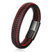 Bracelet Stainless Steel Genuine Leather Bracelet Red Bracelet - wallojewerly 