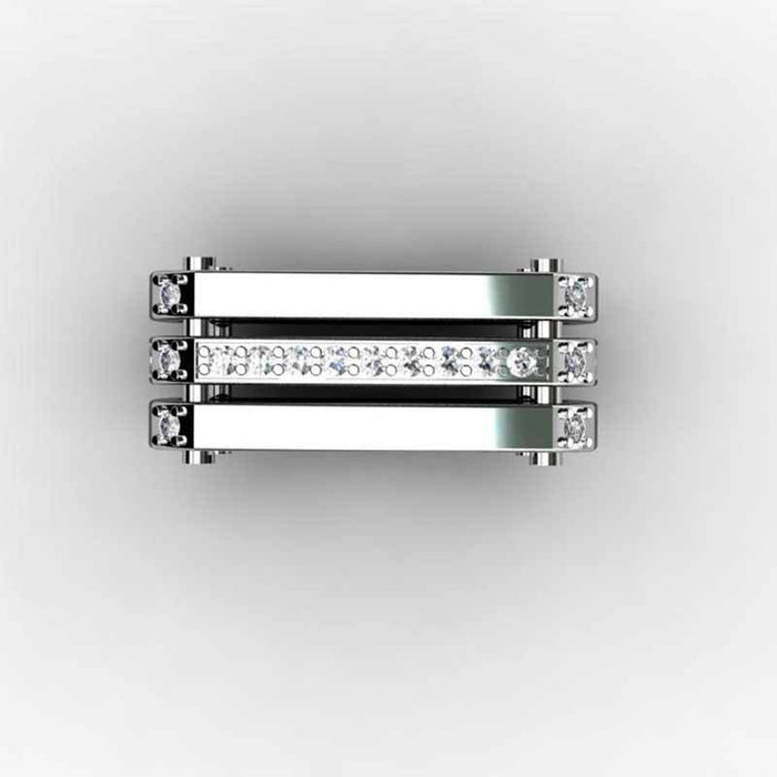 Gold-plated copper square ring with zircon