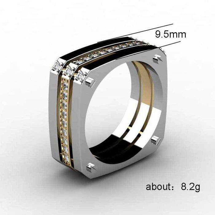 Gold-plated zircon hollow petal ring