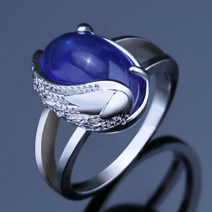 Angel Wings Ring with Sapphire