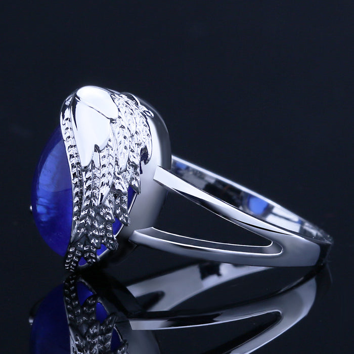 Angel Wings Ring with Sapphire