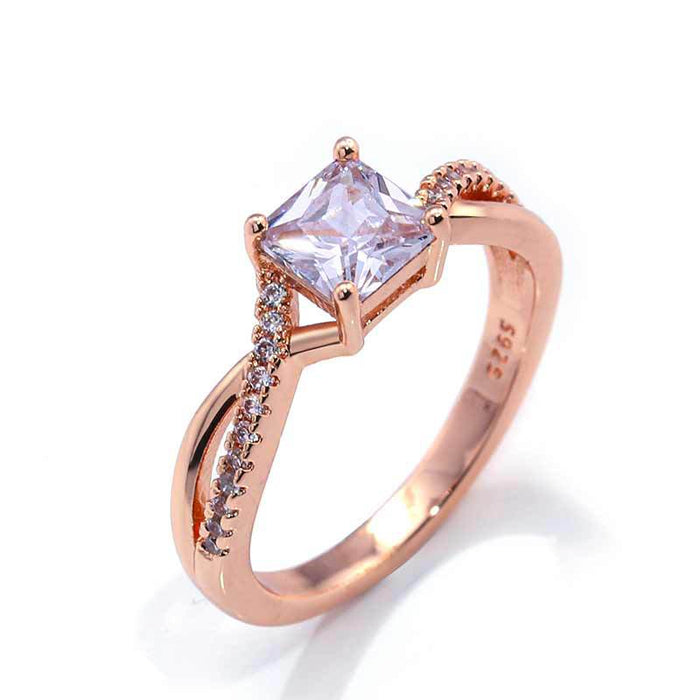 Micro-paved colored zircon flower ring for women