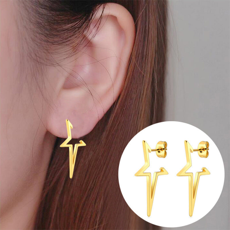 Star Hollow Stainless Steel Earrings - Bold and Stylish Statement Jewelry