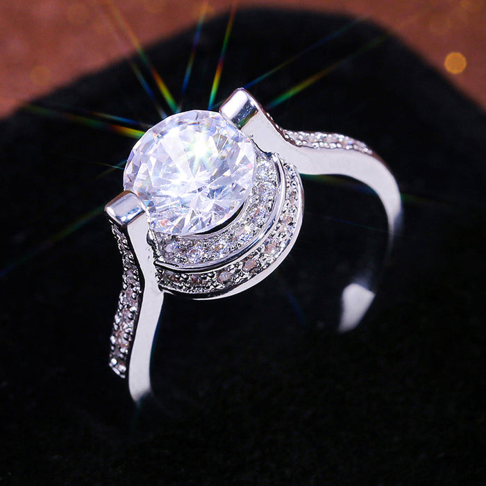 Creative Suspended Zirconia Engagement Ring